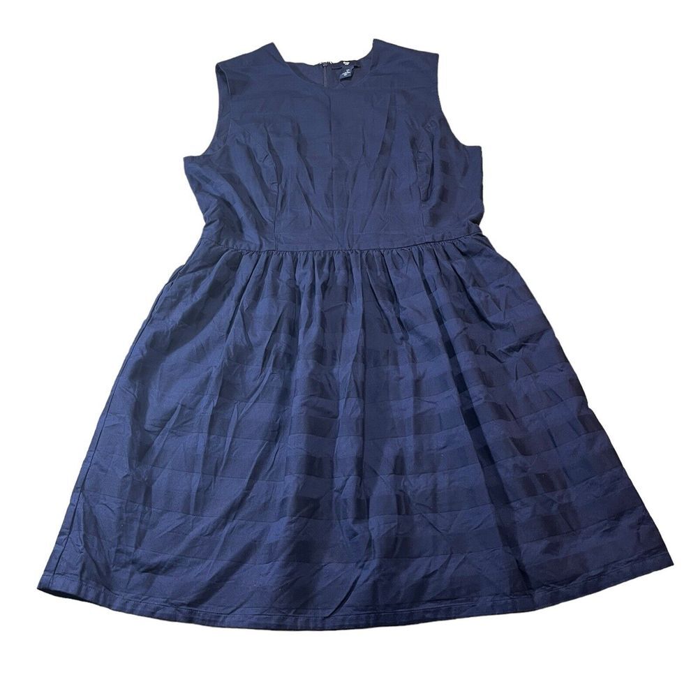 Gap Dress Sz 4 Navy Blue Skater Dress Stripe Uniform Fit‎ & Flare